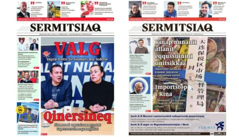 The frontpages of Sermitsiaq are always bilingual. Since 1958, all articles have been published in both Danish and Kalaalissut
