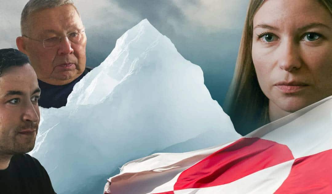 Greenland's prime minister Mute B. Egede on the left was among the people interviewed in the documentary named Greenland's White Gold. Now he has critized its withdrawl. Photo: DR - Danmarks Radio